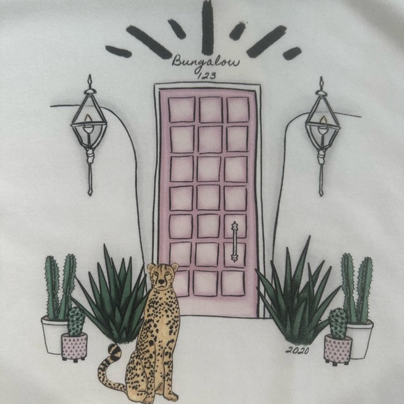 Reflex NWT Ultra Soft White Graphic Sweatshirt Fleece Soft Oversized Tiger Sz L - Picture 6 of 9